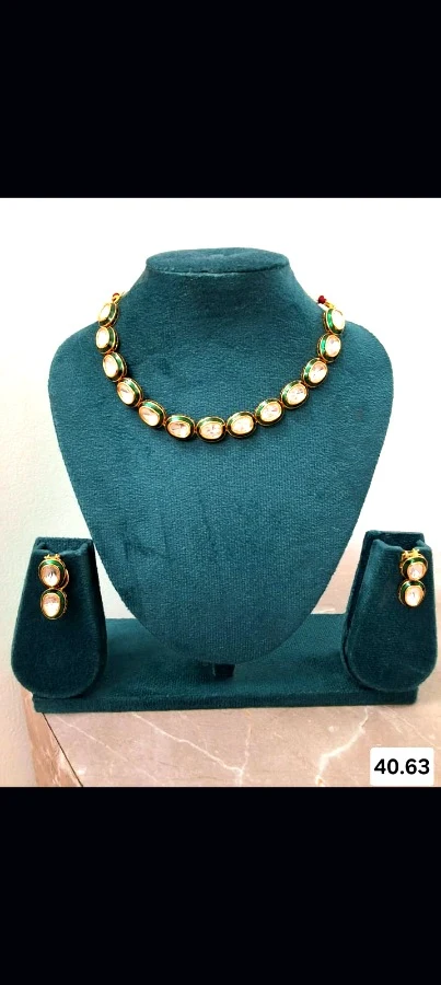 92.5 sterling silver kundan necklace